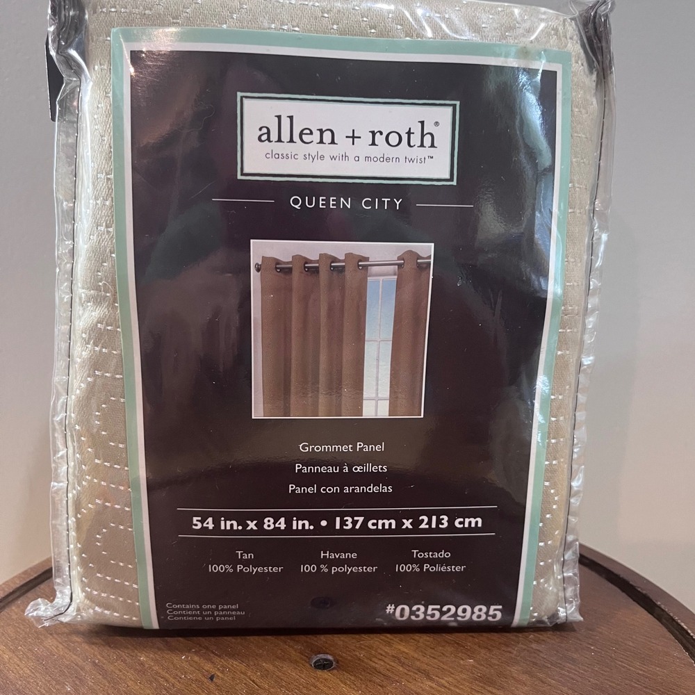 Allen + Roth Queen City Tan Grommet‎ Curtain Panel 54x84 Textured Stitched